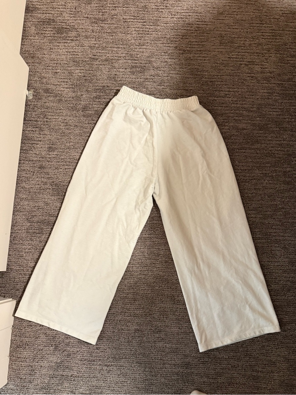 Wide Leg Elastic Waist Pants in Light Cream - Picture 2 of 2